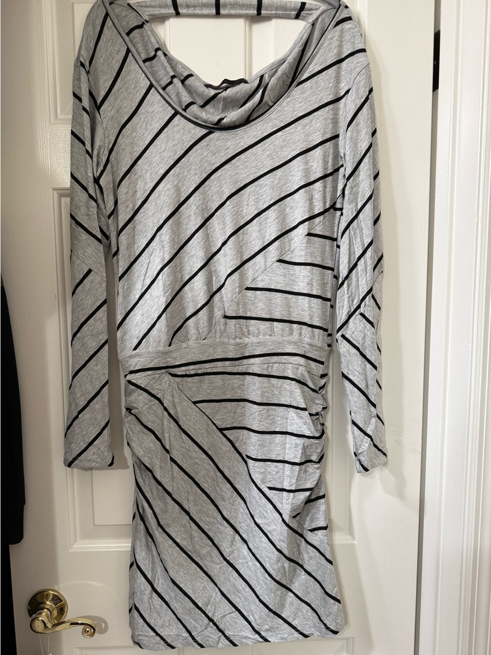 Fraiche by J Gray Striped Long Sleeve Dress - size L  *NWT